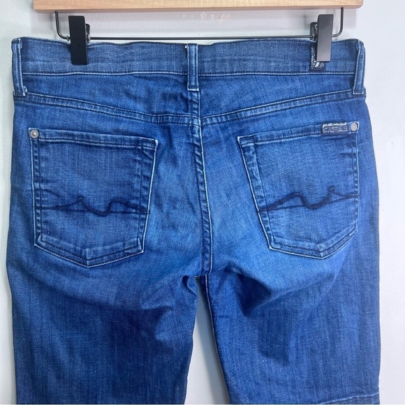 7 For All Mankind Blue Denim Shorts Size 28 - Picture 6 of 10